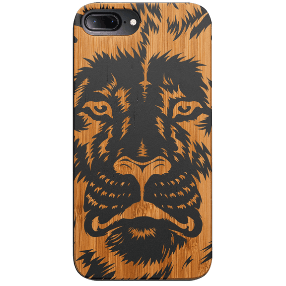 Lion Face 2 - Engraved Phone Model: iPhone 6 /6S /7 /8  Universal, Color: Black