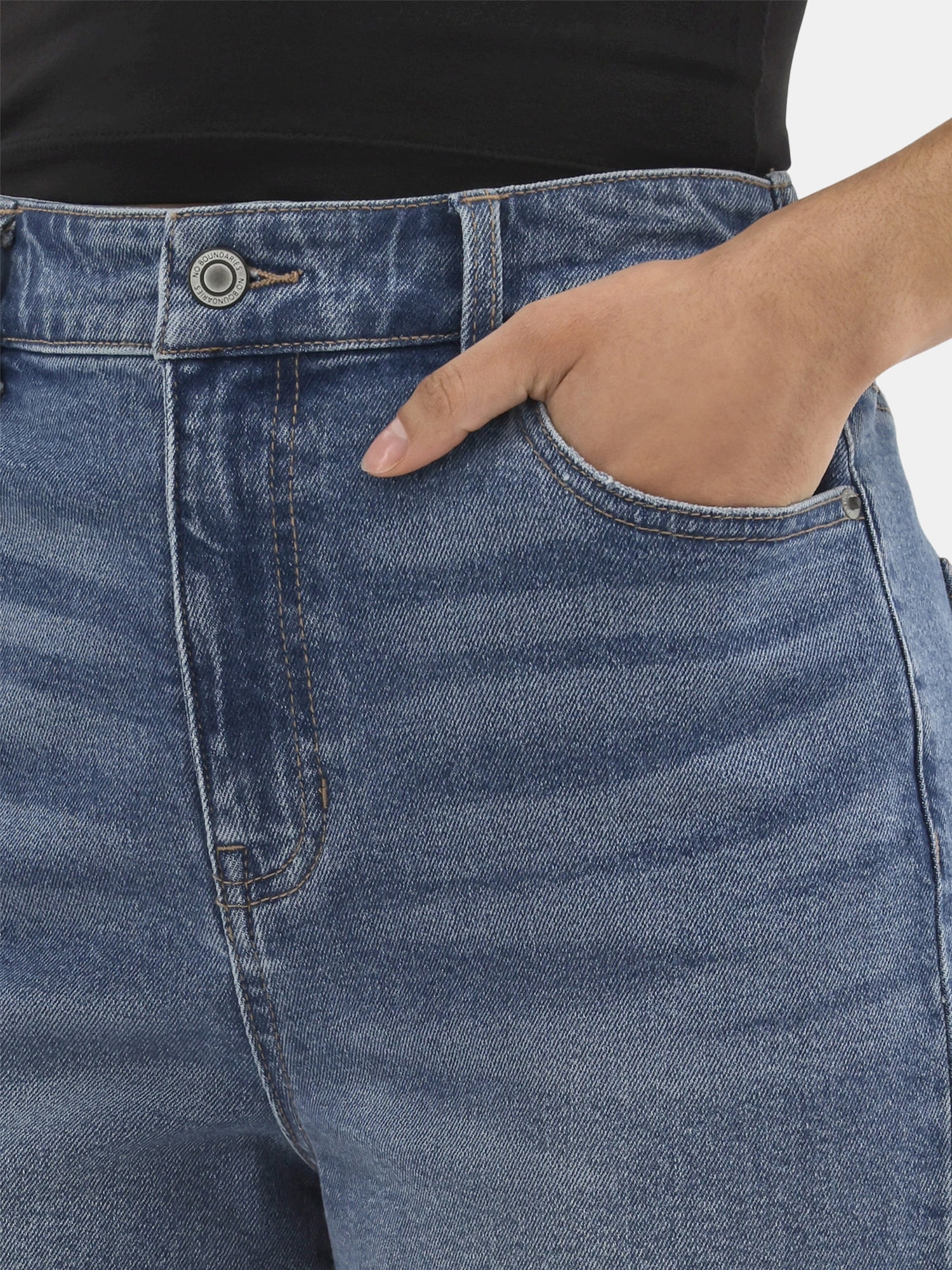 No Boundaries High Rise Baggy Wide Leg Jeans, 32" Inseam, Women's and Women's Plus Sizes XXS-4X
