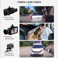 thumbnail image 4 of OBDPEAK Full HD 1080P Car DVR Dashcam 3 Cameras WDR Night Vision Dual Lens Rearview Cam Reverse Auto Video Recorder 24H Parking, 4 of 5