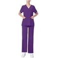 thumbnail image 2 of Busydd Scrubs for Women Set V Neck Short Sleeve Scrubs Tops Jogger Pants Scrub Sets for Woman Solid Color Scrub Workwear Casual Stretch Working Nursing Uniform Sets with Pockets, 2 of 6