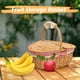 thumbnail image 4 of Cesta de picnic de mimbre con tapa y asa, cuerpo tejido resistente con forro lavable for acampar al aire libre, 4 of 6