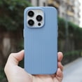thumbnail image 1 of Luxury Corrugated Pattern For Magsafe Magnetic Wireless Charge Case For iPhone 16 15 14 13 12 Pro Max Bumper Hard PC Matte Cover PC Gray Blue For iPhone 15, 1 of 6