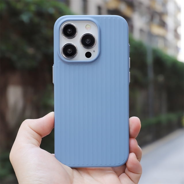 Luxury Corrugated Pattern For Magsafe Magnetic Wireless Charge Case For iPhone 16 15 14 13 12 Pro Max Bumper Hard PC Matte Cover PC Gray Blue For iPhone 15