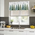 thumbnail image 4 of Green Christmas Tree Curtain Valances for Windows, Kitchen Valance Window Treatments Panel 2 Pack, Xmas Tree Grey Snowflake Rod Pocket Short Curtains for Bathroom Bedroom 54 x 18 Inch, 4 of 8
