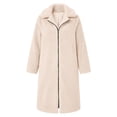 thumbnail image 6 of Enjoytime Fleece Jacket Women Lapel Long Sleeve Zip Up Cozy Long Coat Fall Winter Thick Warm Trendy Casual Outerwear, 6 of 7