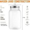 thumbnail image 2 of czcpp-32 OZ Clear Plastic Mason Jars with Lids - Dishwasher Safe Plastic Mason Jars (6 Pack) (Silver), 2 of 4