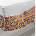 thumbnail image 2 of Mosaic Bed Skirt, Colorful Folkloric Creative Traditional Arabian Ceramic Tiles Geometric Themed, Elastic Bedskirt Dust Ruffle Wrap Around for Bedding Decor, 4 Sizes, Multicolor, by Ambesonne, 2 of 2