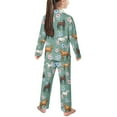 thumbnail image 2 of Yuyamidu Horse Long Sleeve Pajamas for Kids Long Pj Pants Set of 2 Leisure Home Indoor Loungewear for Boys Girls 9-10 Years Flowers Button Down Sleep Wear Pullover Tops, 2 of 7