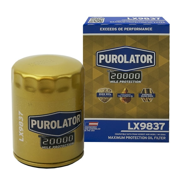 Purolator LX9837 Purolator 20K Oil Filter with 20,000 Mile Protection for Select Buick, Chevrolet, Jeep, and more