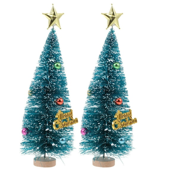 IBASETOY 2Pcs Showcase Decor Sisal Silk Miniature Tree Decorations Green 16X5X5Cm For Festive Atmosphere