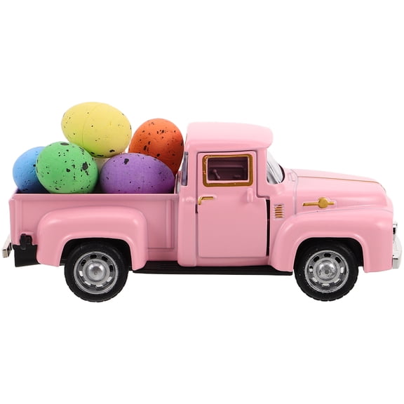 Vintage Easter Pickup Truck Decoration Model - Spring Holiday Home Decor for Seasonal Celebration