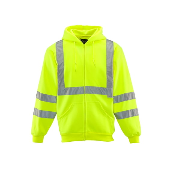 RefrigiWear HiVis Hooded Sweatshirt - High-Visibility, Insulated Work Hoodie, Reflective, Warm, Durable, Cold-Weather Safety Gear