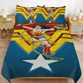 thumbnail image 6 of Wonder Woman Bedding Set Novelty Pattern Soft Microfiber Comforter Set 3 Pieces 1 Duvet Cover 2 Pillow Shams Full-79"x90", 6 of 8