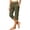 A-Army Green1311, variant on Dual Button Capri Pants for Women Side Slit Slim Fit Walking Daily Cropped Bottoms