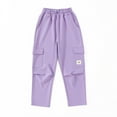 thumbnail image 7 of Huowey Big Boys Casual Sweatpants Comfortable Lightweight Loose Fit Wide Leg Sports Trousers Solid Color Long Pants Soft Breathable Track Joggers Streetwear,Purple,8-10 Years, 7 of 7