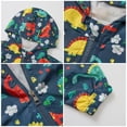 thumbnail image 4 of IDOPIP Toddler Baby Boys Girls Hooded Jacket Windbreaker Dinosaur Print Coat Kids Summer Autumn Long Sleeve Zip Up Lightweight Windproof Outwear 4-5 Years Blue, 4 of 10