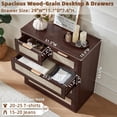 thumbnail image 4 of Leyaoyao 5 Drawer Dresser for Bedroom, Boho Wood Storage Cabinet with Embedded Handle, Adult Vertical Chest of Drawers for Living Room, Guest Room, 4 of 7