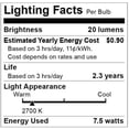 thumbnail image 2 of Satco S3795 120V 1/Card Medium Base 7.5-Watt S11 Incandescent Lamp, Gloss White, 2 of 2