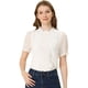 thumbnail image 1 of Allegra K Blusas Con Inserción De Encaje Para Mujer Top De Cuello Redondo Con Volantes Y Lunares Blanco XS, 1 of 6
