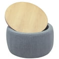 thumbnail image 2 of Ottomans With Storage Round Storage Ottoman, 2 in 1 Function, Work as End table and Ottoman, Dark Grey (25.5"x25.5"x14.5"),Large Ottomans, 2 of 4