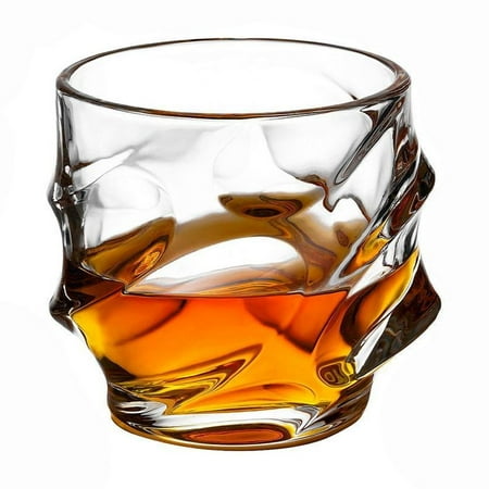 KRONDO Tsuki Glass Whiskey Glasses, Japanese Crystal Whisky Glass,Old Fashioned Whiskey Glasses,Heavy Crystal Bar Glassware,Unique Cognac Glasses,Bourbon Gifts for Men Wine Glass Set, Rocks Glasses