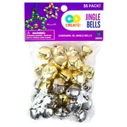 Go Create Silver & Gold 20 mm Jingle Bells, 35 Pack