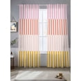 thumbnail image 3 of Colorful Stripe Semi Sheer Curtains 108 Inch Length 2 Panels Set, Modern Pink Red Yellow Vertical Striped Sheer Kitchen Curtain Privacy Voile Window Curtain for Living Room Bedroom Rod Pocket Drapes, 3 of 7