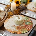 thumbnail image 6 of Fall Round Placemats Set of 4 Maple Leaf Berry Sunflower Place Mats Thanksgiving Woven Placemat Pumpkins Circle Braided Table Mat for Kitchen Dining Table Autumn Party Home Decor 15 Inch, 6 of 9