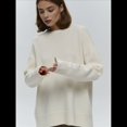 thumbnail image 4 of Suéter de Punto de Color Liso para Mujer, Holgado, Cálido y , para Otoño e Invierno M, 4 of 10