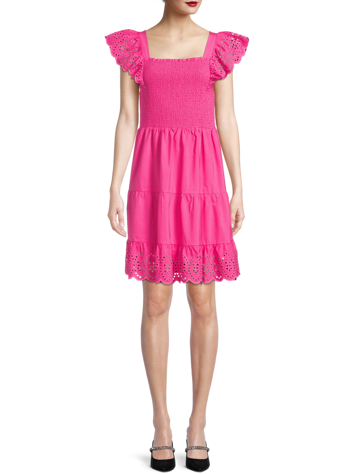 Time And Tru Women's Smocked Eyelet Dress - image 5 of 5