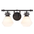 thumbnail image 4 of Aspen Creative 62090, Two-Light Metal Bathroom Vanity Wall Light Fixture, 16" Wide, Transitional Design in Bronze with Opal Glass Shade, 4 of 6