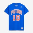 thumbnail image 2 of Men's Mitchell & Ness Dennis Rodman Blue Detroit Pistons Hardwood Classics Stitch Name & Number T-Shirt, 2 of 6