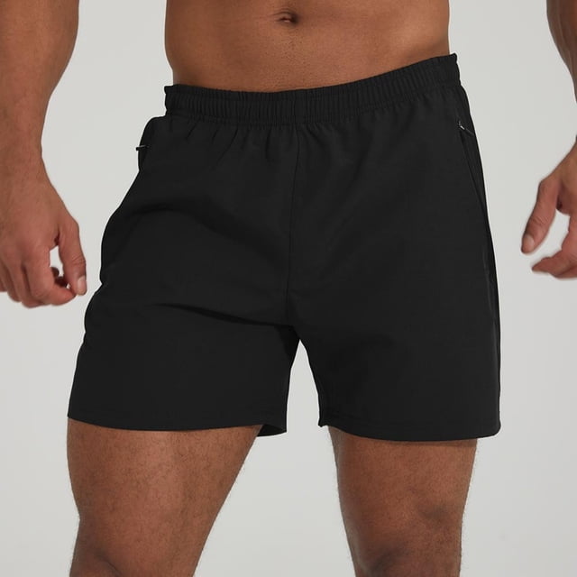 pstuiky Pantalones cortos cargo para hombre, Pantalones cortos deportivos de lino sintético con bolsillos y cintura elástica para hombre, de pierna recta, para playa, hasta la rodilla.
