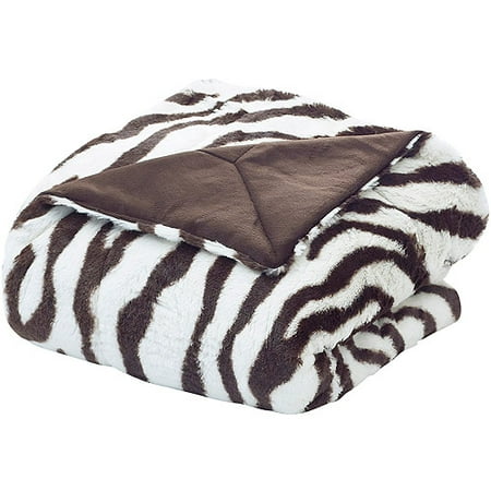 zebra print plush blanket