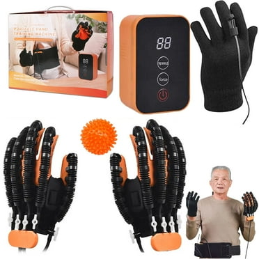Robotic Rehabilitation Gloves, Finger and Hand Function Rehabilitation Robot Gloves, Hand Strengthener Stroke Recovery Equipment with Mirror Glove (Left and Right Hand-Medium Size)