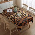 thumbnail image 2 of Orange and Brown Leopard Pattern Rectangle Tablecloth 60"x84",Waterproof Polyester Rectangle Table Cloth, Wipeable Spillproof Polyester Tablecloth for Dining, Camping, Indoor and Outdoor, 2 of 5