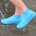 thumbnail image 1 of Cubrezapatos Cubierta de zapatos antideslizante impermeable reutilizable Bota de lluvia para exteriores de silicona (Azul S) Wdftyju Libre de BPA, 1 of 3