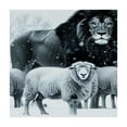 thumbnail image 4 of Awypu Winter White Sheep And Black Lion Mural Wild Animal Square Table Cover Waterproof Resistant Fabric 52*52, 4 of 8
