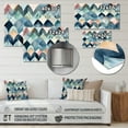 thumbnail image 4 of Designart "Blue Form Mapping III" Modern Geometric Metal Wall Decor, 4 of 5