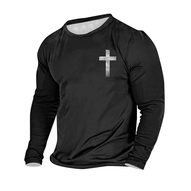 Blusas y camisas de manga larga con cuello redondo para hombre, blusa informal de manga larga con cuello redondo y estampado.