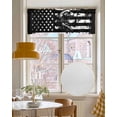 thumbnail image 4 of Independence Day Linen Curtain Valance for Bedroom/Bathroom/Kitchen/Office/Living/Dining Room Window,Black Stripes Star Eagle Graffiti Art Rod Pocket Topper Decorative Cafe Drapes Panel 54"x18", 4 of 6