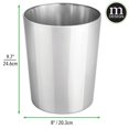 thumbnail image 5 of mDesign Small Round Metal 1.7 Gallon Wastebasket/Recycling Can, 2 Pack, Chrome, 5 of 5