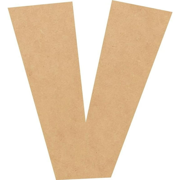Unfinished Bold Wood Letter V, Craft Alphabet 2'' Tall MDF Wall Décor, Superboom Font