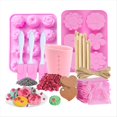 thumbnail image 1 of Kit para Hacer Jabón: Molde de Silicona para Jabón, Medidora, Bolsa de Organza, Palito de Madera para , Flores Secas para Manualidades Rosa, 1 of 5