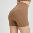 thumbnail image 4 of SWSMCLT Women's Soft Active Biker Shorts Running Yoga Pants High Waisted Yoga Shorts Tight Workout Short Coffee 4-6, 4 of 4