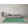 thumbnail image 3 of Ahgly Company Indoor Square Abstract Turquoise Blue Modern Area Rugs, 6' Square, 3 of 4