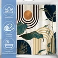 thumbnail image 3 of Dznils Boho Shower Curtain with Hooks, Modern Abstract Fabric Bathroom Curtain, 72" x 72", Blue Gold, 3 of 9