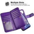 thumbnail image 4 of for iPhone 11 Case Folio Flip Cover with Credit Card Holder 2-in-1 Wallet ID Slot Women Girl Detachable Hybrid Protective Slim Hard Shell Magnetic PU Leather for iPhone 11 Mandala Violet, 4 of 15