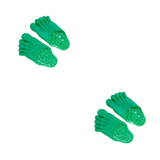 Qarigey Zapatillas divertidas de PVC para pies descalzos, zapatos para niños, mujeres y hombres, adultos, verde Verde 36-42 yardas 2piezas