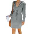 thumbnail image 1 of Vestido de manga larga,Sudadera con capucha de manga larga Vestido con cuello en V con capucha Vestido con capucha de mujer diseñado a medida, 1 of 5